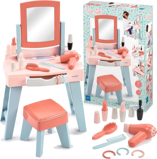 toeletta per bambini con sgabello e accessori 11 pz ECOIFFIER Mademoiselle
