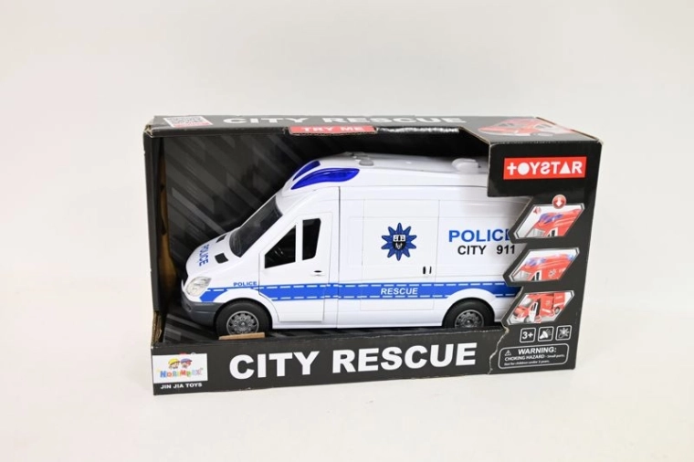 Autobus della polizia con luce e suono