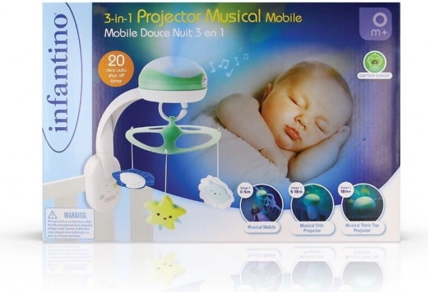 Infantino giostrina musicale con proiettore 3 in 1 verde