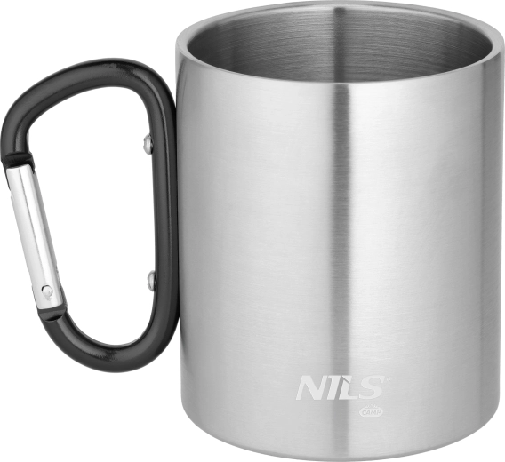Tazza da campeggio in acciaio inox con moschettone 300 ml NILS CAMP