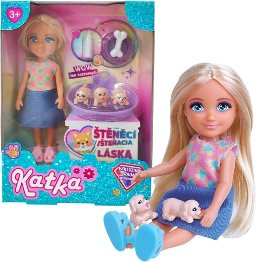 Bambola Katka con cuccioli per bambine dai 3 anni