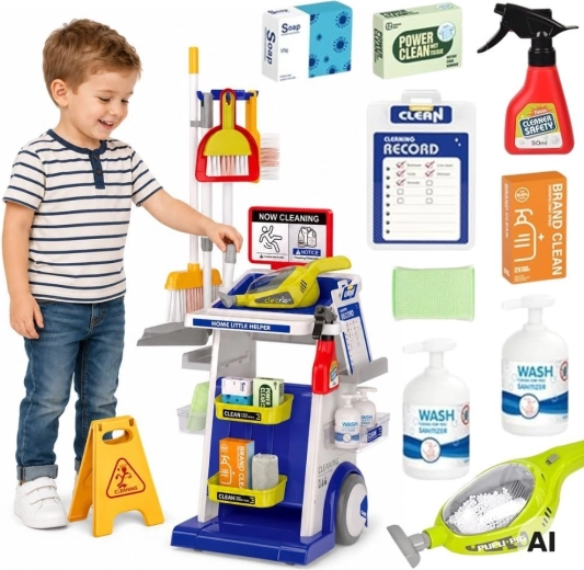 Woopie carrello delle pulizie per bambini con aspirapolvere e accessori XXL (22 pezzi)