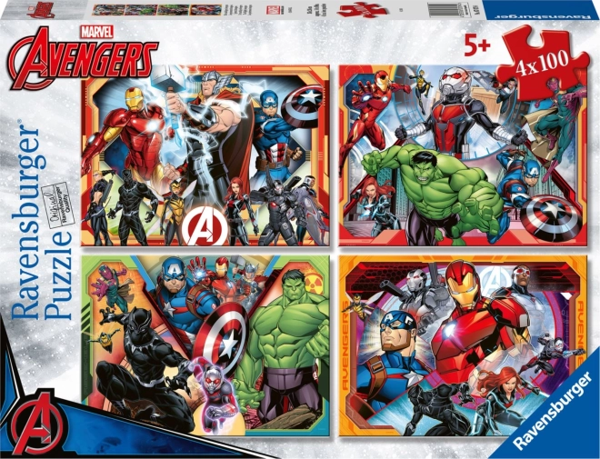 Puzzle Potenti Avengers 4x100 pezzi Ravensburger