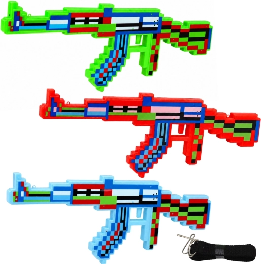 Fucile giocattolo pixelato per bambini con effetti luminosi e sonori - 1 pezzo