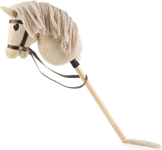 Bieco hobby horse su bastone beige, taglia S