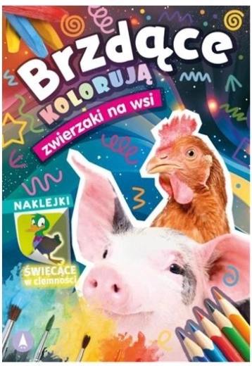 Album da colorare con adesivi – Animali della fattoria (si illuminano al buio)
