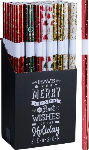 Carta da regalo natalizia 0,7 × 2 m, mix di decorazioni - 1 pezzo