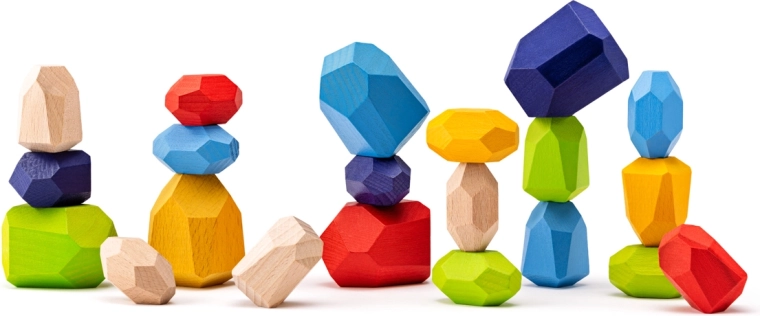 Gioco di equilibrio in legno Pietre 21 pezzi