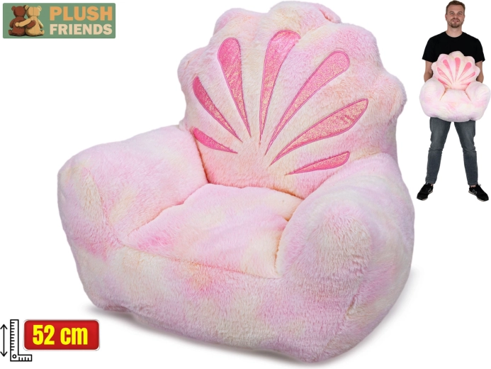 Plush Friends poltroncina in peluche a forma di conchiglia 52 cm
