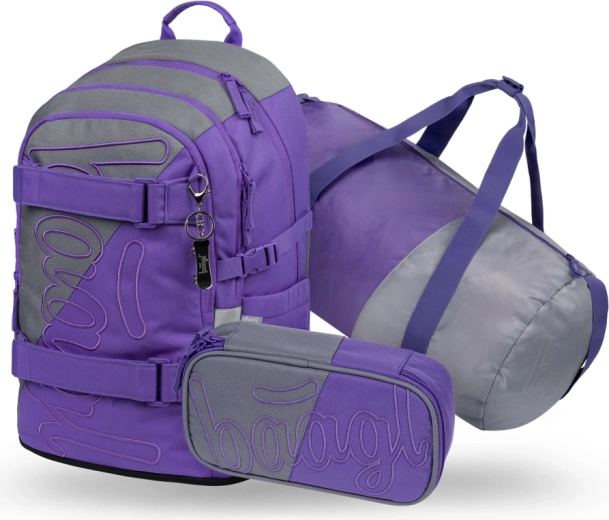 Set scolastico Baagl 3 pz Skate Dual – zaino, astuccio e borsa sportiva pieghevole GRS