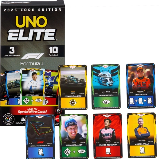 Giochi di carte UNO Elite Formula 1 2025 – Booster Pack espansione