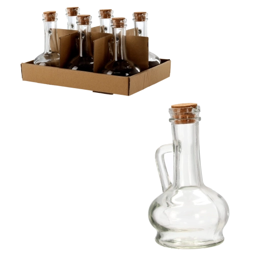 Bottiglia in vetro con tappo in sughero e manico 150 ml