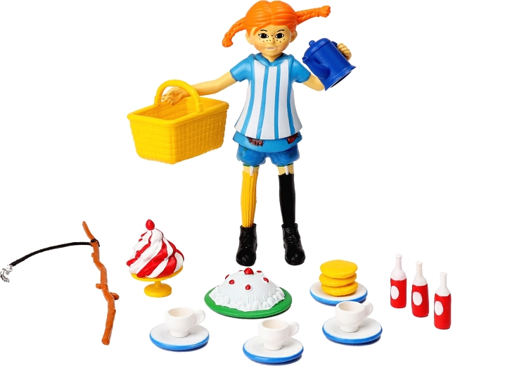 Pippi Calzelunghe – statuina con accessori – tea party