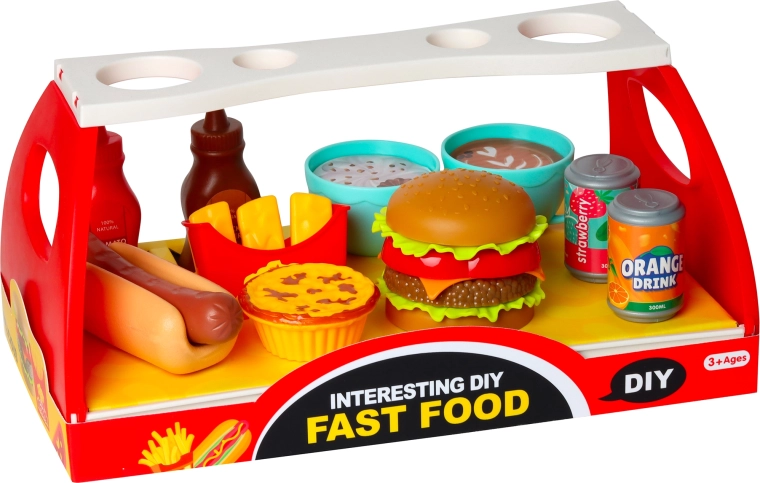 Set fast food per bambini – hamburger e hot dog con accessori