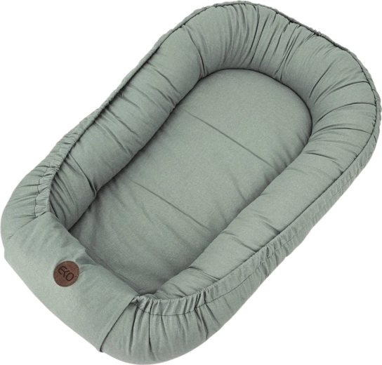 Nido in cotone EKO per neonati beige scuro 85 × 50 cm – Verde oliva