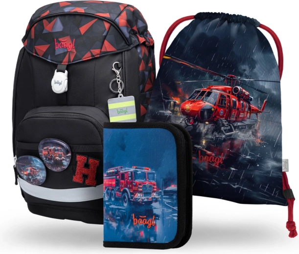 Set scolastico BAAGL Airy Plus Soccorritori – zaino, astuccio e sacca