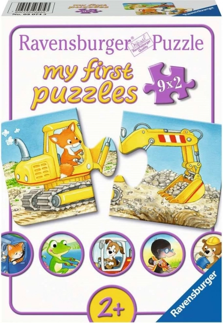 RAVENSBURGER I miei primi puzzle Animali nel cantiere 9x2 pezzi