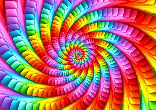Puzzle Arcobaleno spirale psichedelica