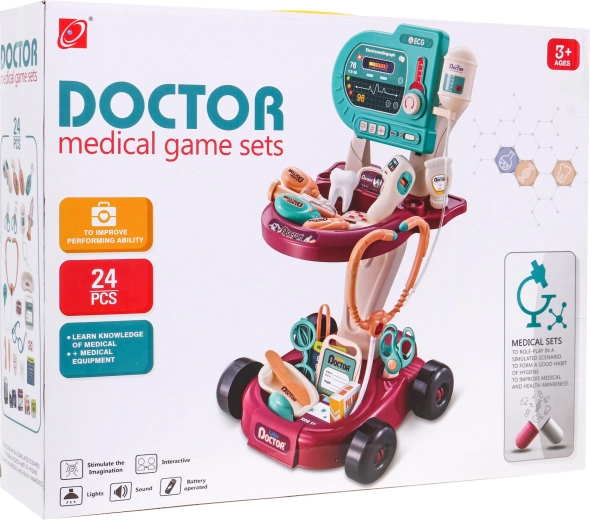 Carrello medico per bambini con ECG e accessori