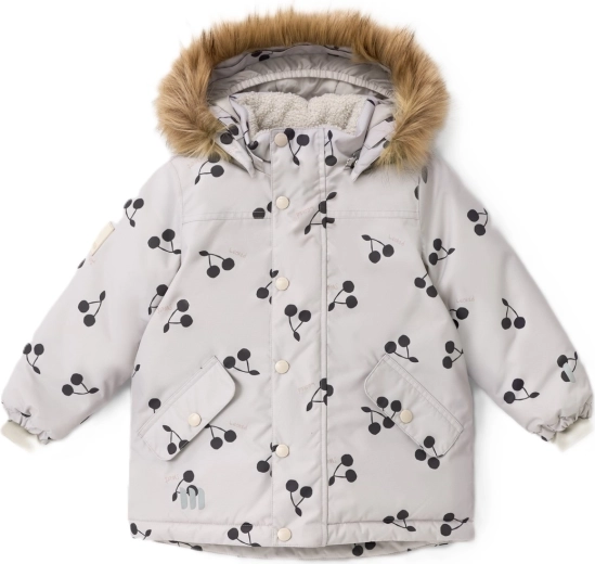 Parka invernale per bambini Leokid Tully Silver Cloud Cherries – Taglia 98