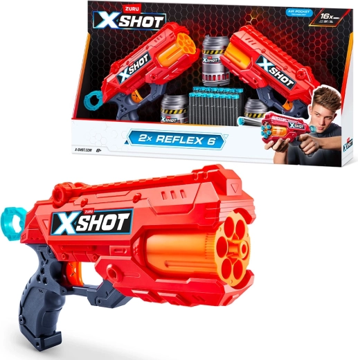 X-Shot Reflex 6 – set di 2 pistole con lattine e proiettili