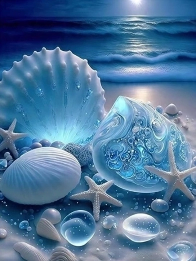 Norimpex Dipingere con i numeri Conchiglie bianche sulla spiaggia 40 × 50 cm