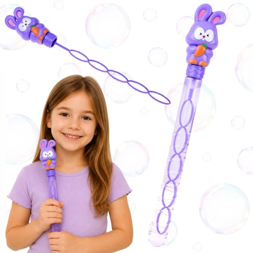 Bollicine per bambini con coniglietto e bacchetta lunga - 1 pezzo