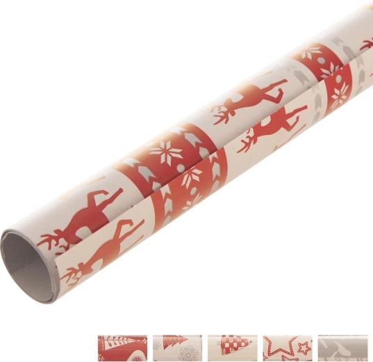 Carta da regalo natalizia in foglio 200 × 70 cm, mix di motivi