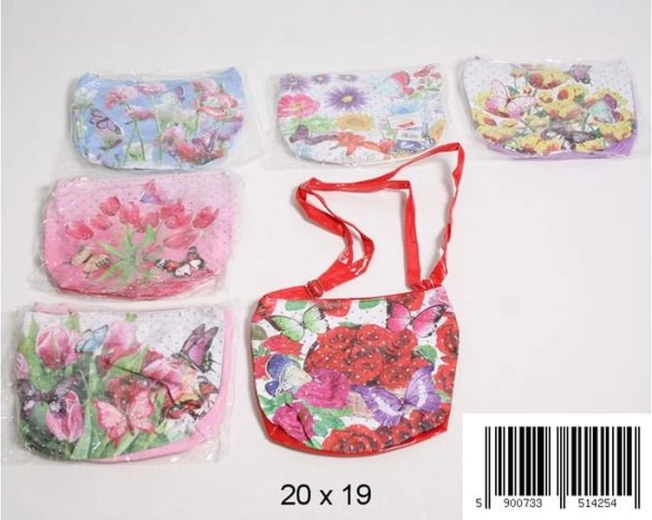 Sacchetto regalo in carta con fiori e farfalle