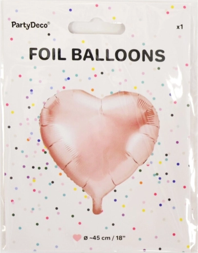 Palloncino in foil a cuore rosa oro 45 cm