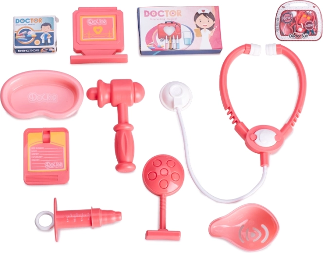 Set medico rosa per bambini, 10 pezzi