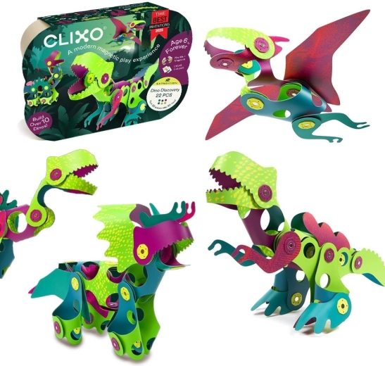 Clixo Dinosauri – set da 22 pezzi magnetici