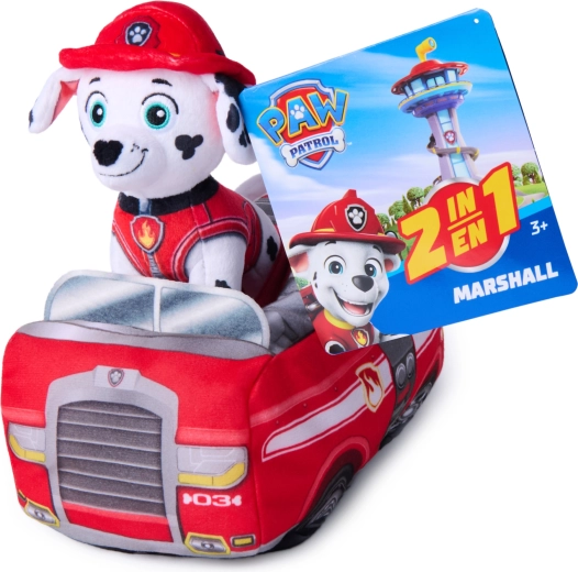 Paw Patrol Marshall 2in1 peluche con camion dei pompieri 22 cm