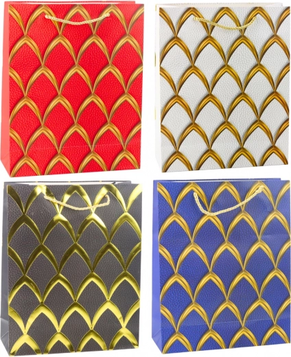 Borsa regalo con motivi dorati decorativi 32 × 26 × 12 cm