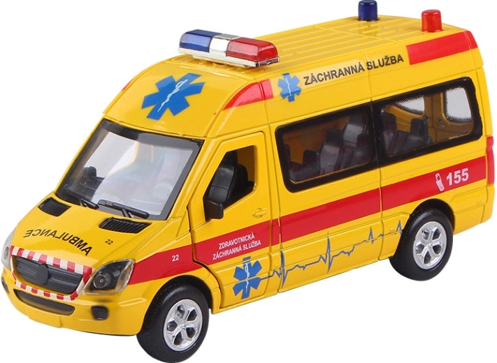 Auto dei soccorritori 1:36 con suoni e luci, pull-back