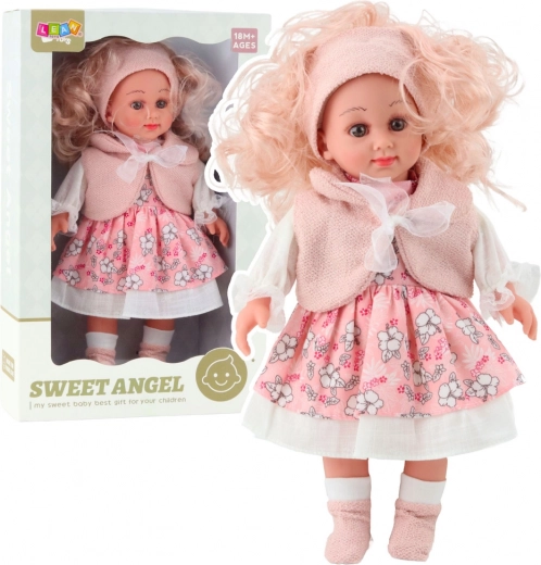Bambola Sweet Angel con abito floreale rosa 36 cm
