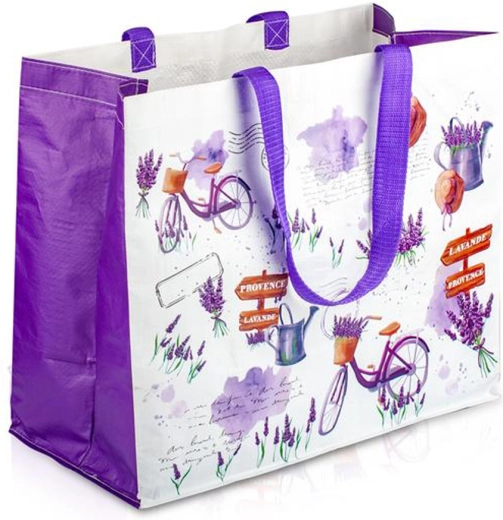 Borsa della spesa con motivo alla lavanda 43 × 37 × 21,5 cm