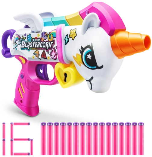 X-Shot Blastercorn Unicorno con 16 dardi