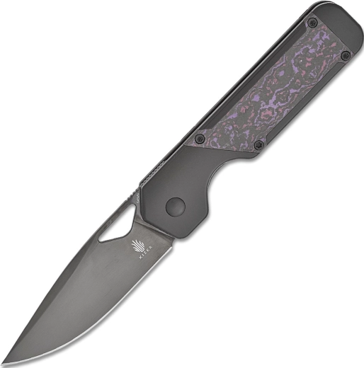 Kizer Militaw coltello pieghevole tascabile 8,5 cm, DLC, titanio e Fatcarbon Purple Haze