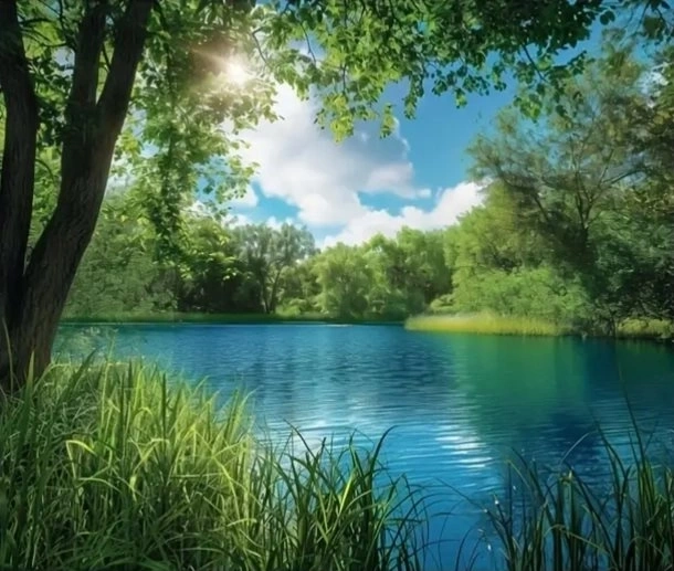 Norimpex pittura con diamanti laghetto verde nel bosco 30 × 40 cm