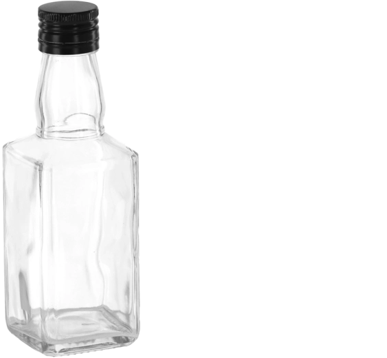 Bottiglietta per whisky da 200 ml con tappo metallico 28 mm