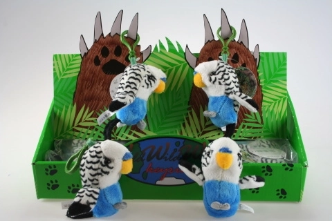 Cocorita di peluche bianca – portachiavi