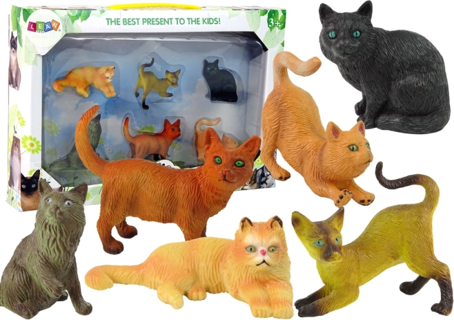set di 6 figurine – gatti di diverse razze