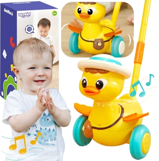 Woopie deambulatore a pulsanti con bastoncino anatroccolo con luci e suoni