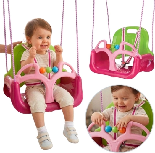 Altalena per bambini 3 in 1 Woopie rosa