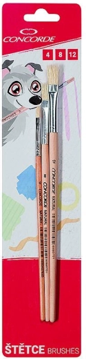 Set di pennelli piatti CONCORDE Natural, 3 pz