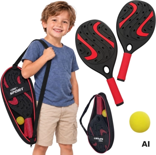 Set WOOPIE di racchette per paddle tennis con pallina e volano - 4 pezzi