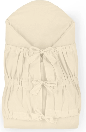 Petite&Mars fascia avvolgente con laccetti Nurse con inserto in cocco light beige 75 × 75 cm