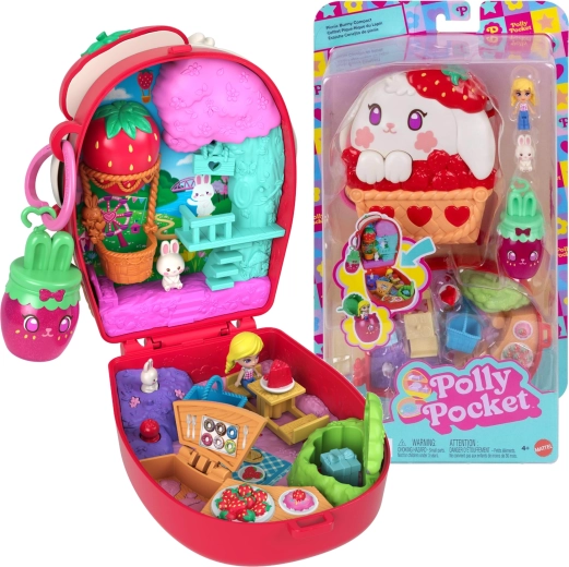 Polly Pocket set compatto picnic con coniglietto con personaggi e accessori