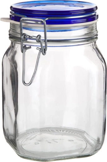 Barattolo ermetico in vetro 1 l con chiusura a leva Fido Blue
